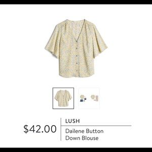 Lush floral button blouse